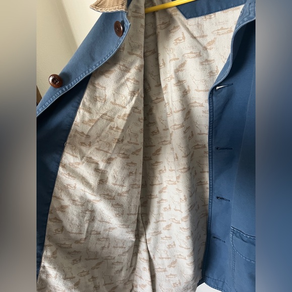 Vintage LL-Bean Barn Jacket XL Blue Blanket Lined Corduroy-Collar Chore Coat - Picture 2 of 9